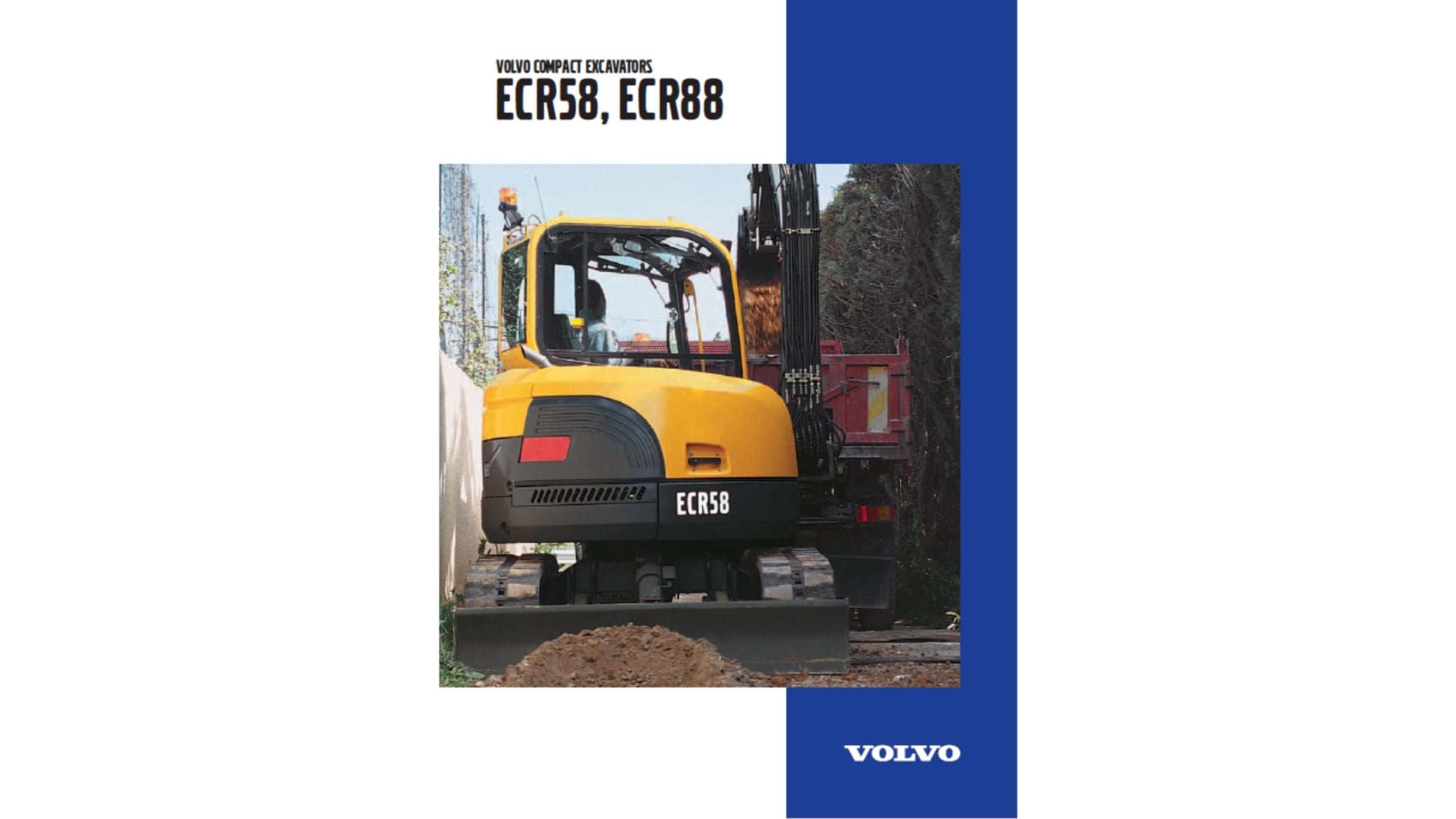 Volvo ECR58 and ECR88 Excavator Parts Catalog Wiring Diagrams and Repair Service Manual PDF digital download